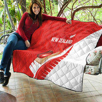 New Zealand Cricket Quilt Kiwi Birds Haka Dance Red Fern Sporty Style