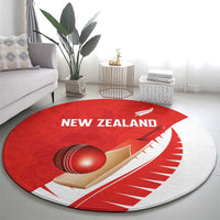 New Zealand Cricket Round Carpet Kiwi Birds Haka Dance Red Fern Sporty Style