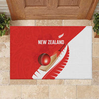 New Zealand Cricket Rubber Doormat Kiwi Birds Haka Dance Red Fern Sporty Style
