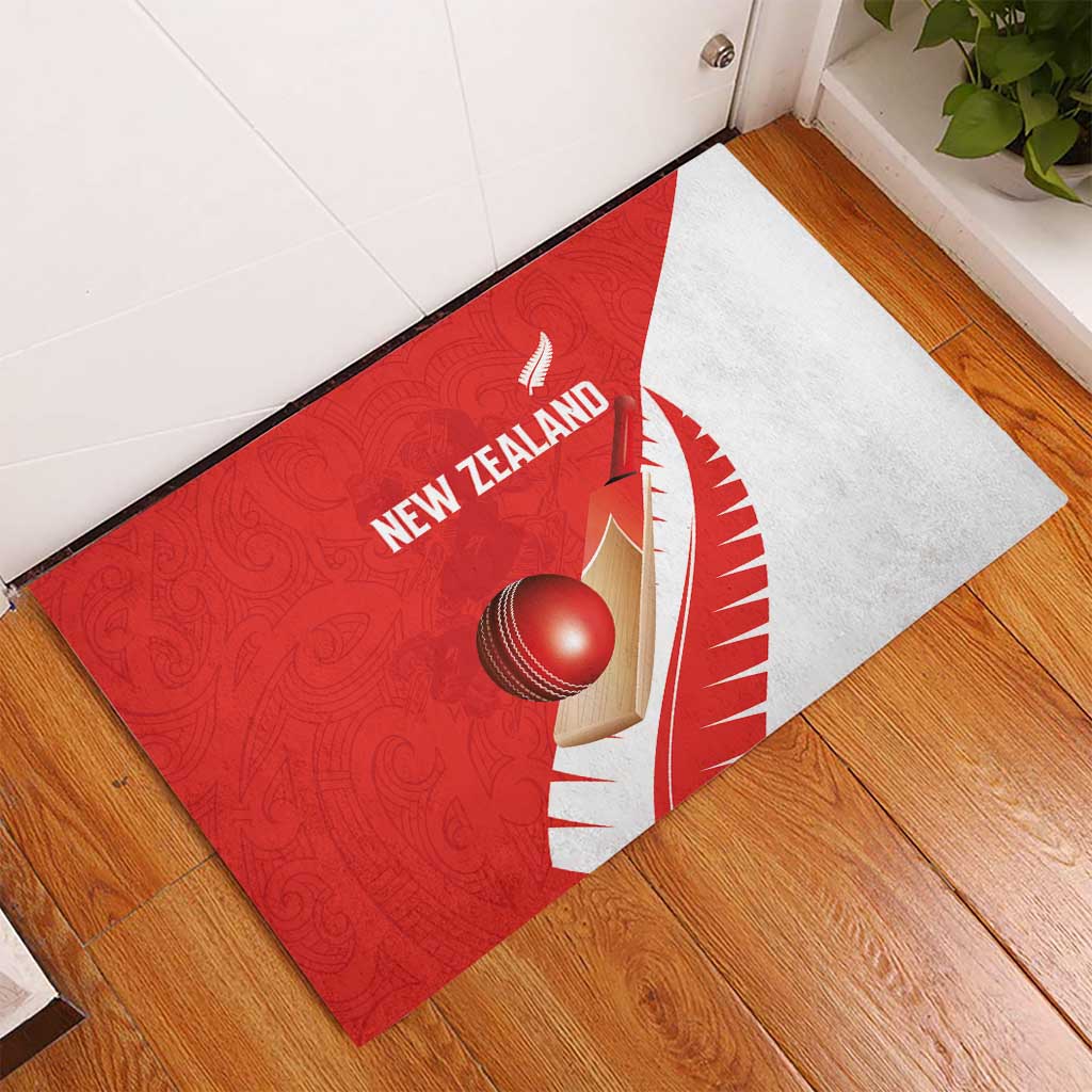New Zealand Cricket Rubber Doormat Kiwi Birds Haka Dance Red Fern Sporty Style