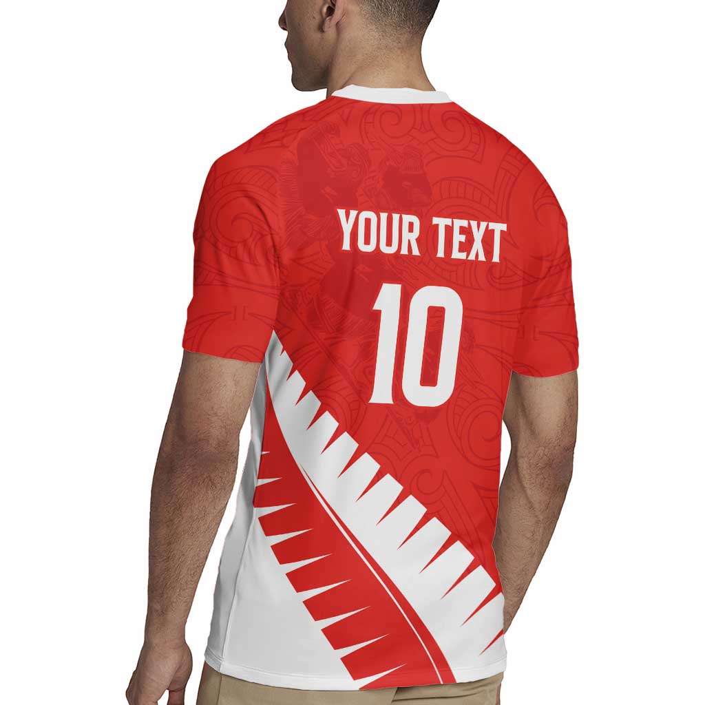 Custom New Zealand Cricket Rugby Jersey Kiwi Birds Haka Dance Red Fern Sporty Style