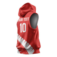 Custom New Zealand Cricket Sleeveless Hoodie Kiwi Birds Haka Dance Red Fern Sporty Style
