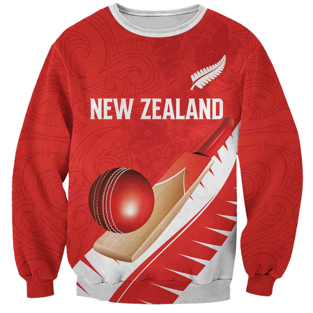 Custom New Zealand Cricket Sweatshirt Kiwi Birds Haka Dance Red Fern Sporty Style