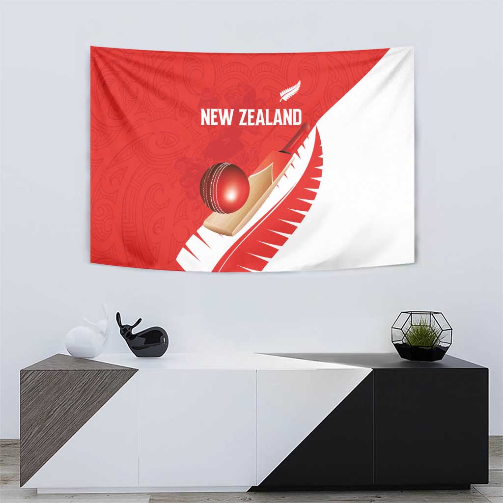 New Zealand Cricket Tapestry Kiwi Birds Haka Dance Red Fern Sporty Style
