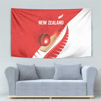New Zealand Cricket Tapestry Kiwi Birds Haka Dance Red Fern Sporty Style