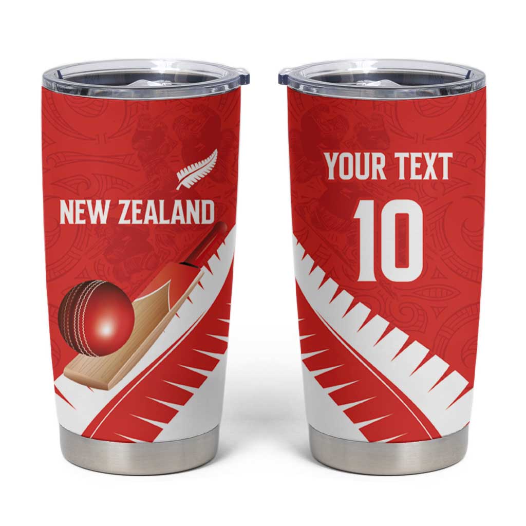 Custom New Zealand Cricket Tumbler Cup Kiwi Birds Haka Dance Red Fern Sporty Style