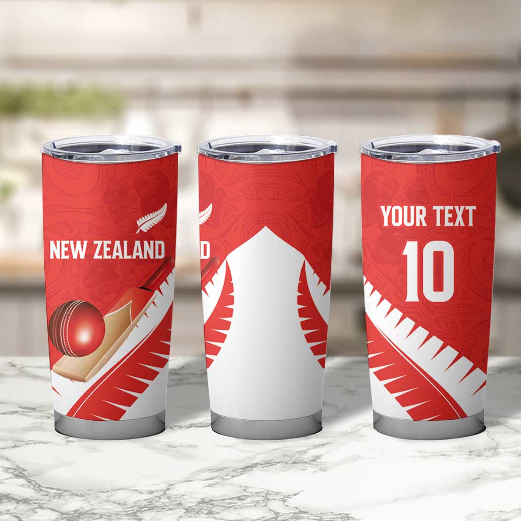 Custom New Zealand Cricket Tumbler Cup Kiwi Birds Haka Dance Red Fern Sporty Style