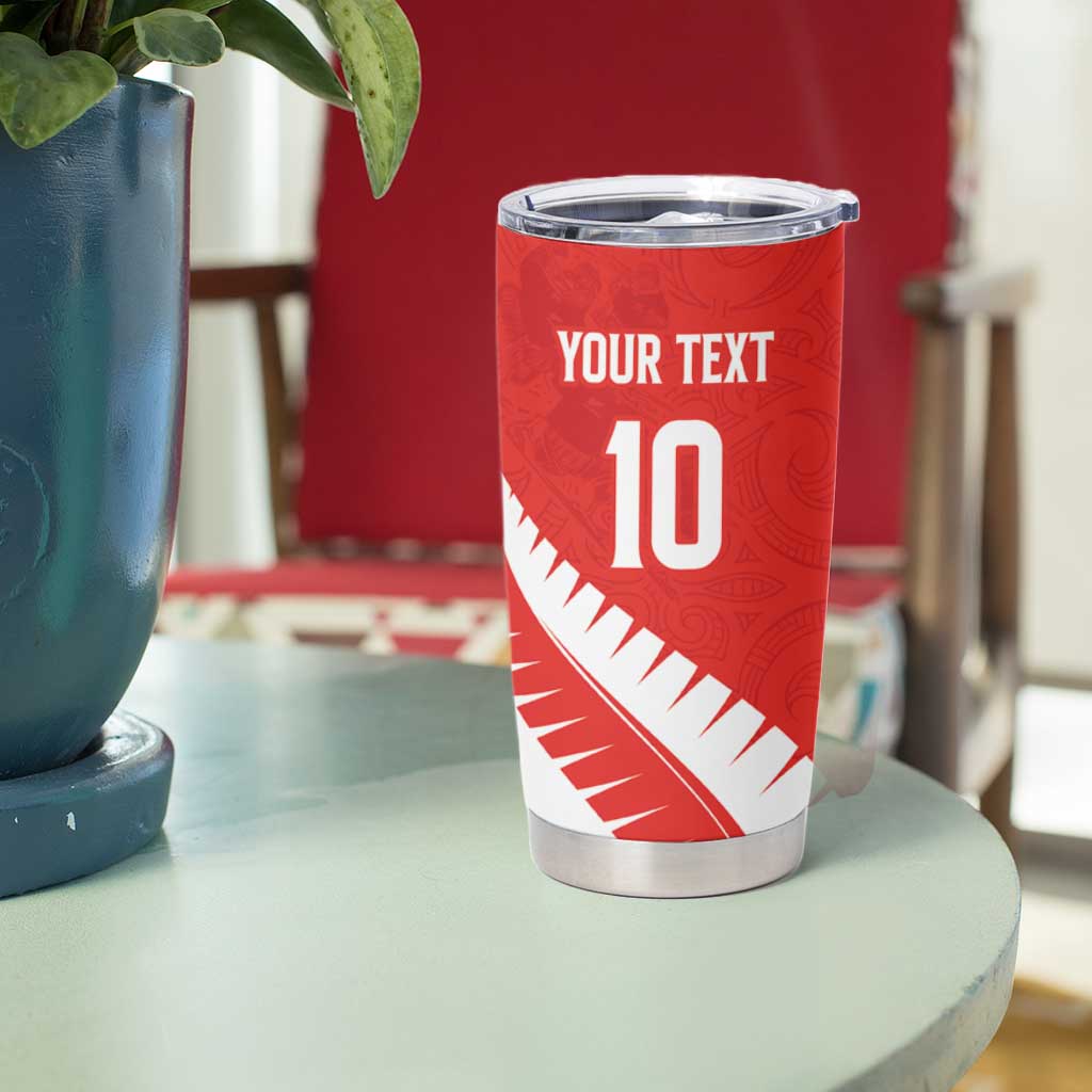 Custom New Zealand Cricket Tumbler Cup Kiwi Birds Haka Dance Red Fern Sporty Style