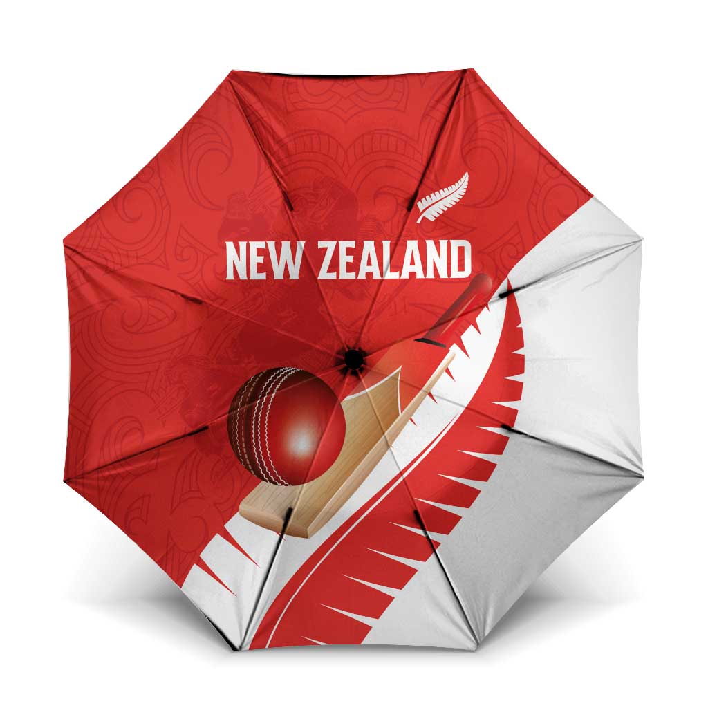 New Zealand Cricket Umbrella Kiwi Birds Haka Dance Red Fern Sporty Style