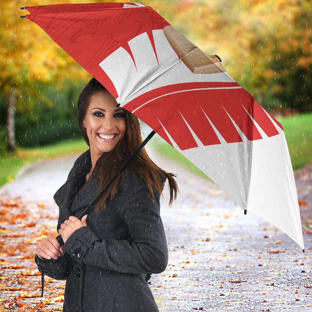 New Zealand Cricket Umbrella Kiwi Birds Haka Dance Red Fern Sporty Style