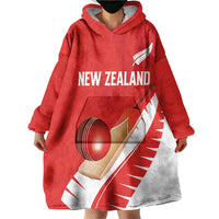 Custom New Zealand Cricket Wearable Blanket Hoodie Kiwi Birds Haka Dance Red Fern Sporty Style