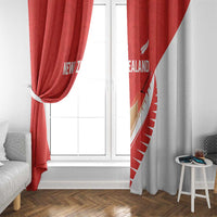 New Zealand Cricket Window Curtain Kiwi Birds Haka Dance Red Fern Sporty Style