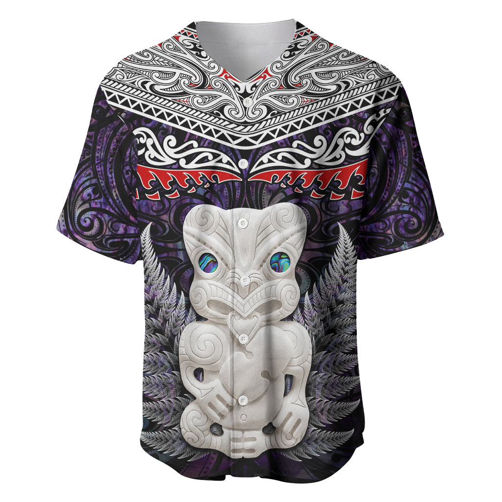 New Zealand Hei Tiki Baseball Jersey Maori Purple Papua Shell Pattern LT03 Purple - Polynesian Pride