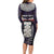 New Zealand Hei Tiki Long Sleeve Bodycon Dress Maori Purple Papua Shell Pattern LT03 - Polynesian Pride