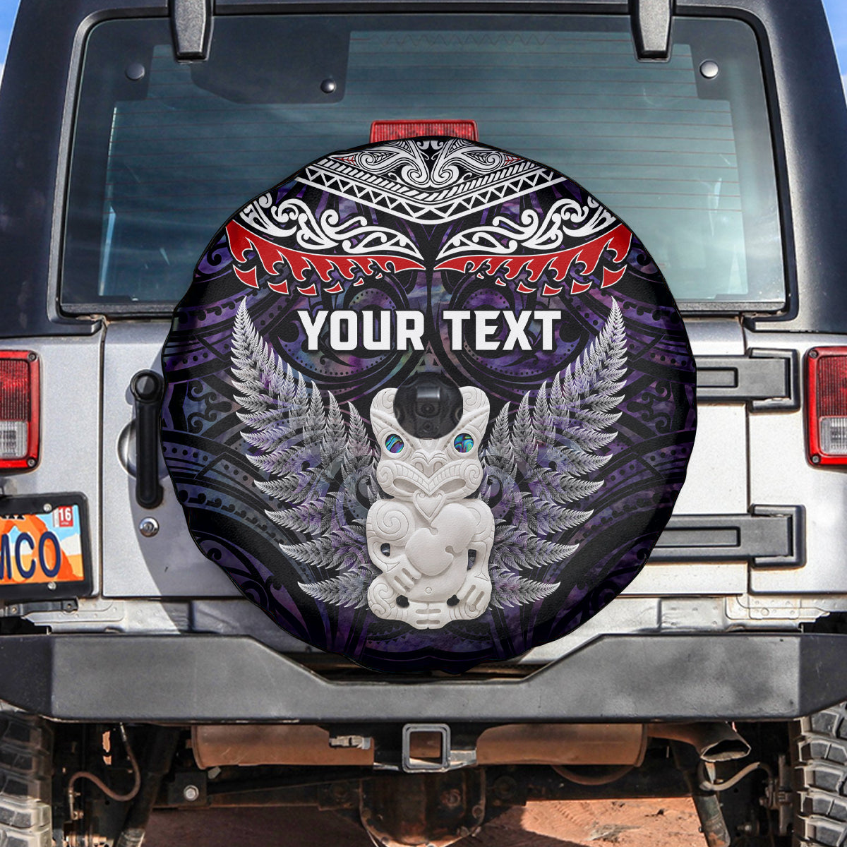 New Zealand Hei Tiki Spare Tire Cover Maori Purple Papua Shell Pattern LT03 Purple - Polynesian Pride