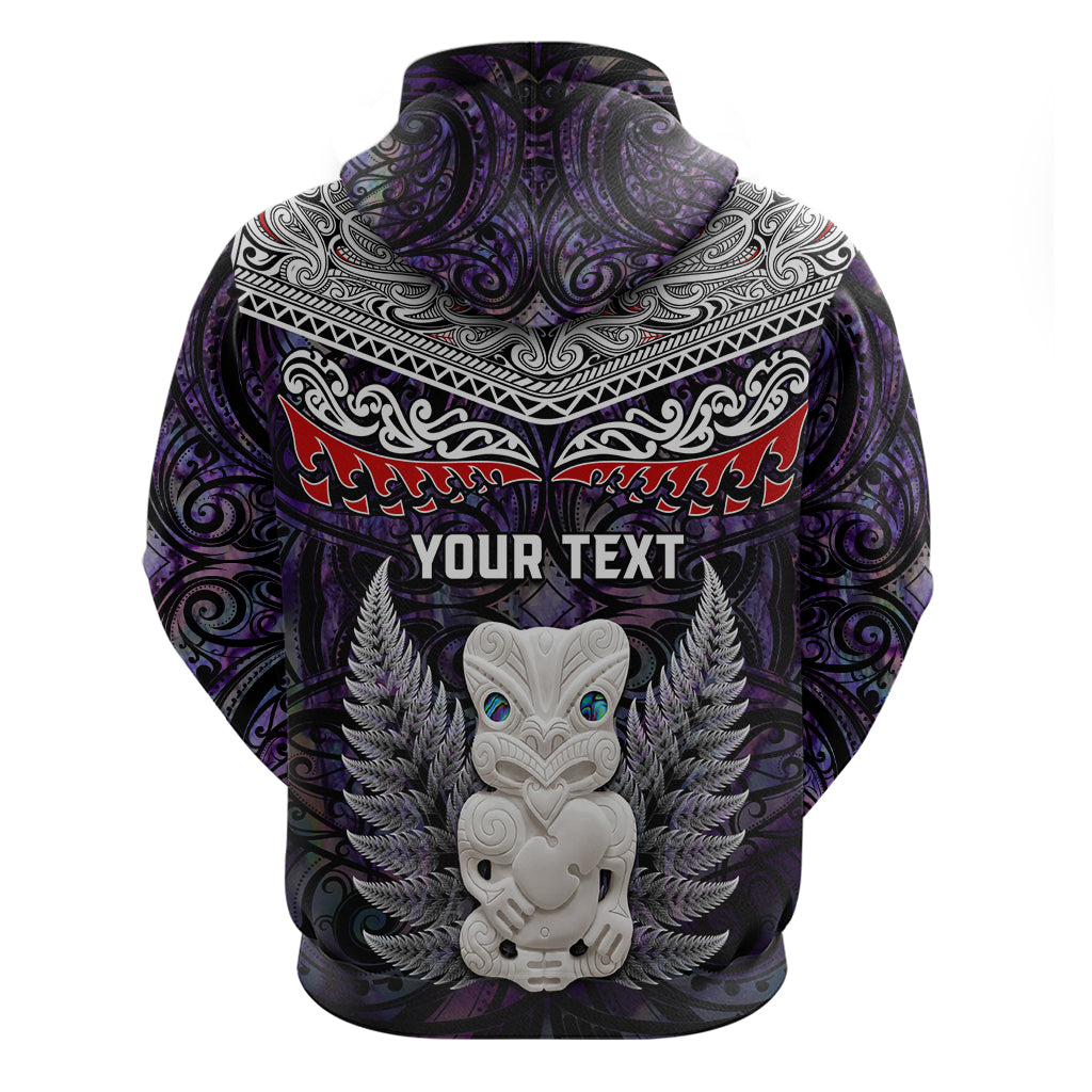 New Zealand Hei Tiki Zip Hoodie Maori Purple Papua Shell Pattern LT03 - Polynesian Pride