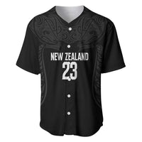 New Zealand Basketball Ta Moko Tribal Custom Baseball Jersey LT03 Black - Polynesian Pride