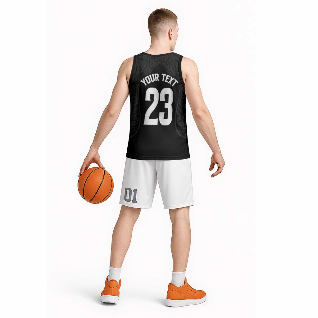New Zealand Basketball Ta Moko Tribal Custom Basketball Jersey LT03 - Polynesian Pride
