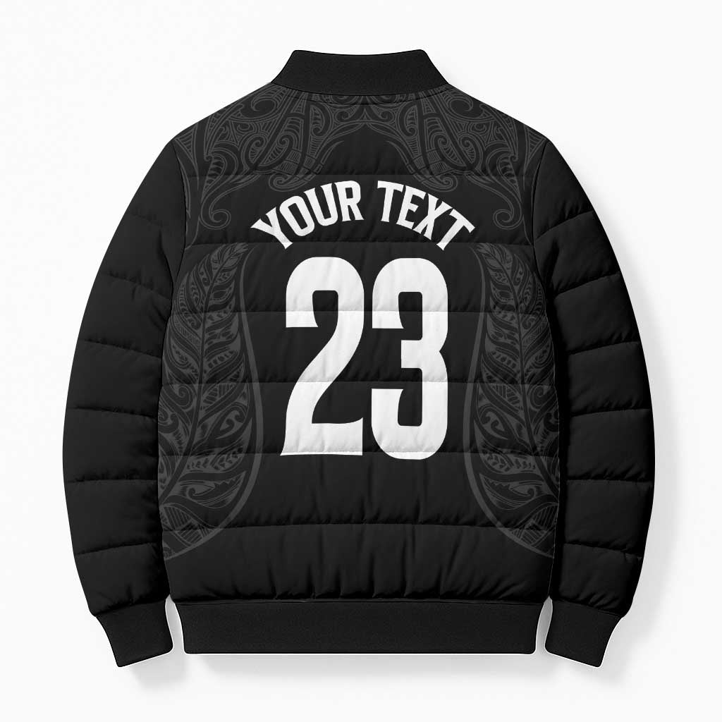 New Zealand Basketball Ta Moko Tribal Custom Bomber Puffer Jacket LT03 - Polynesian Pride