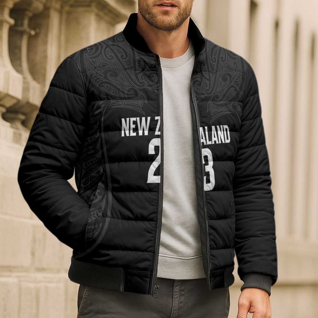 New Zealand Basketball Ta Moko Tribal Custom Bomber Puffer Jacket LT03 - Polynesian Pride