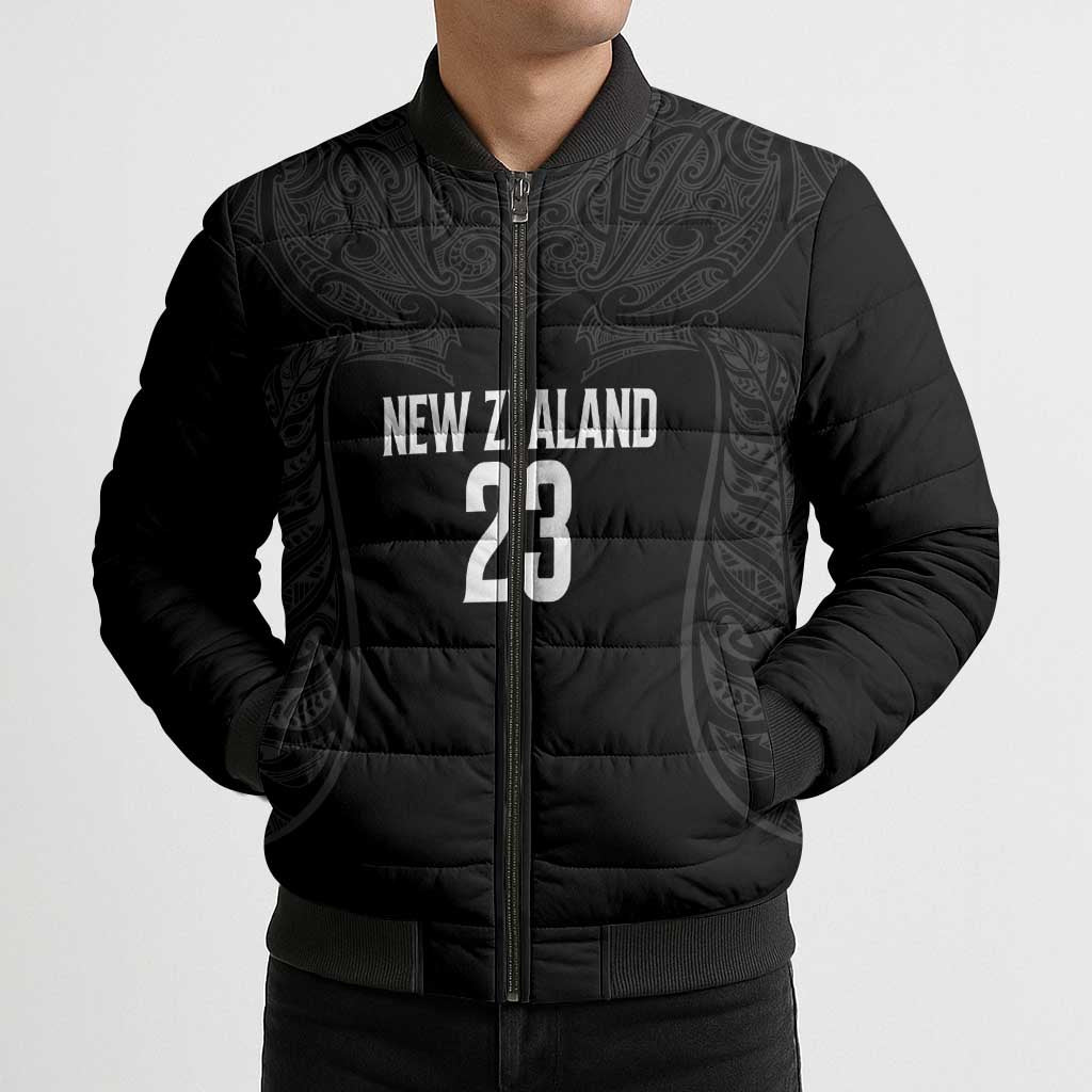 New Zealand Basketball Ta Moko Tribal Custom Bomber Puffer Jacket LT03 - Polynesian Pride