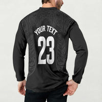 New Zealand Basketball Ta Moko Tribal Custom Button Sweatshirt LT03 - Polynesian Pride