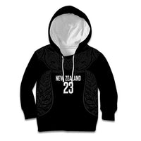 New Zealand Basketball Ta Moko Tribal Custom Kid Hoodie LT03 Hoodie Black - Polynesian Pride