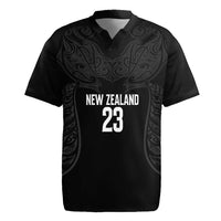 New Zealand Basketball Ta Moko Tribal Custom Rugby Jersey LT03 Black - Polynesian Pride