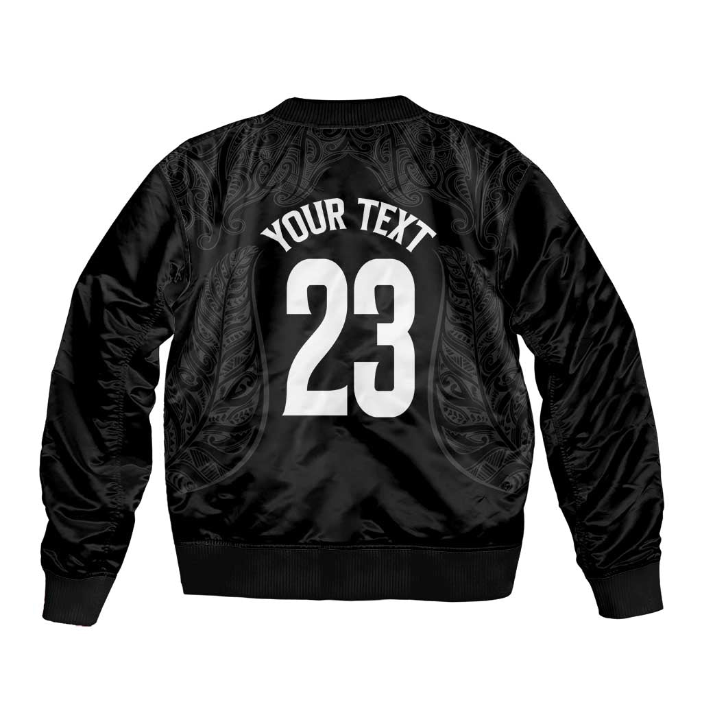 New Zealand Basketball Ta Moko Tribal Custom Sleeve Zip Bomber Jacket LT03 - Polynesian Pride