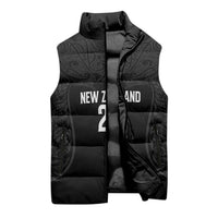 New Zealand Basketball Ta Moko Tribal Custom Sleeveless Puffer Jacket