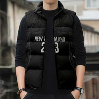 New Zealand Basketball Ta Moko Tribal Custom Sleeveless Puffer Jacket