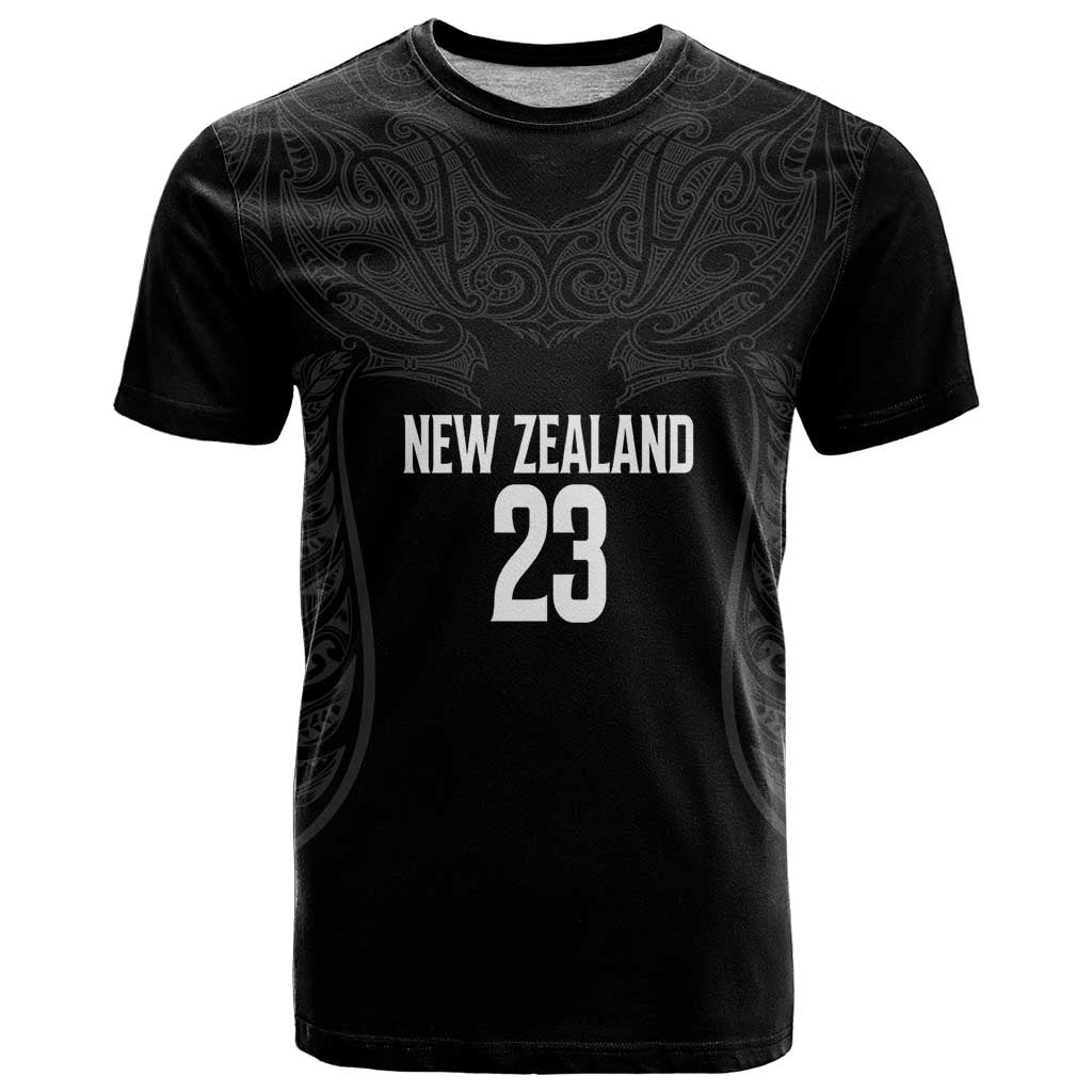 New Zealand Basketball Ta Moko Tribal Custom T Shirt LT03 Black - Polynesian Pride