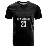 New Zealand Basketball Ta Moko Tribal Custom T Shirt LT03 Black - Polynesian Pride