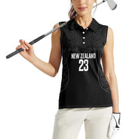 New Zealand Basketball Ta Moko Tribal Custom Women Sleeveless Polo Shirt