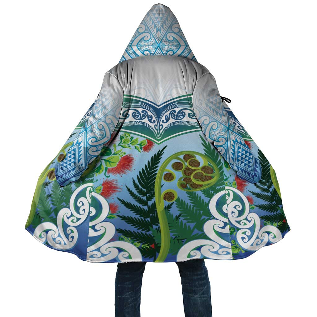 Aotearoa New Zealand Natural Plants Cloak Pohutukawa with Silver Ferns Koru Frond Maori Tattoos LT03 Unisex Multicolor - Polynesian Pride