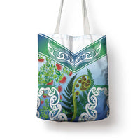 Aotearoa New Zealand Natural Plants Tote Bag Pohutukawa with Silver Ferns Koru Frond Maori Tattoos