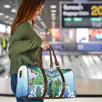 Aotearoa New Zealand Natural Plants Travel Bag Pohutukawa with Silver Ferns Koru Frond Maori Tattoos