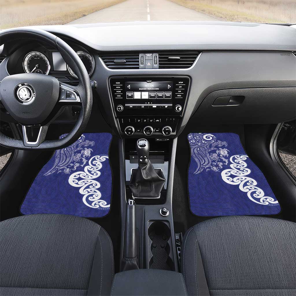 New Zealand Sea Animals with Maori Tribal Tattoo Car Mats Blue Color