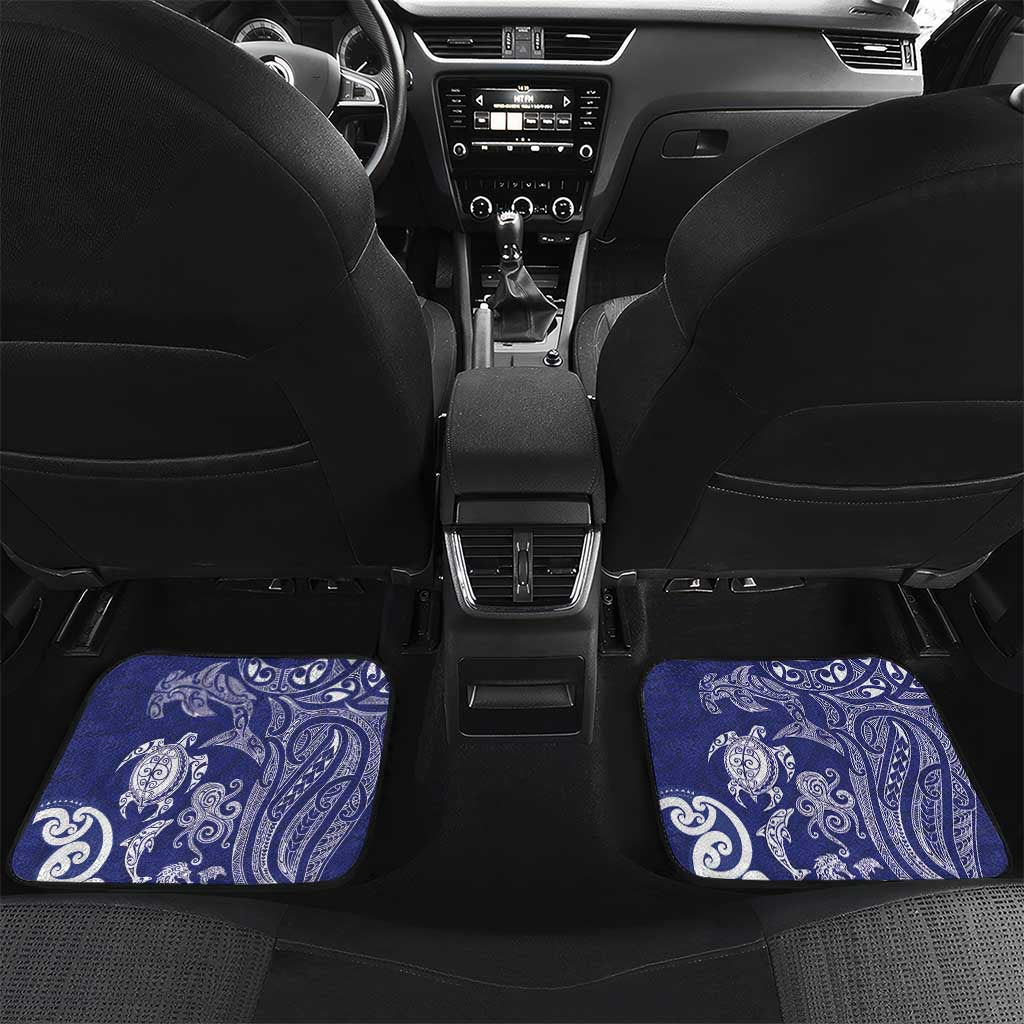 New Zealand Sea Animals with Maori Tribal Tattoo Car Mats Blue Color