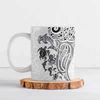 New Zealand Sea Animals with Maori Tribal Tattoo Ceramic Mug White Color