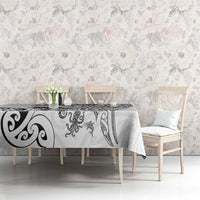 New Zealand Sea Animals with Maori Tribal Tattoo Tablecloth White Color LT03 - Polynesian Pride