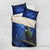 New Zealand Tui Bird Matariki Bedding Set Maori New Year with Galaxy Fern