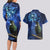 New Zealand Tui Bird Matariki Couples Matching Long Sleeve Bodycon Dress and Hawaiian Shirt Maori New Year with Galaxy Fern