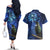 New Zealand Tui Bird Matariki Couples Matching Off The Shoulder Long Sleeve Dress and Hawaiian Shirt Maori New Year with Galaxy Fern