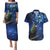 New Zealand Tui Bird Matariki Couples Matching Puletasi and Hawaiian Shirt Maori New Year with Galaxy Fern