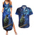 New Zealand Tui Bird Matariki Couples Matching Summer Maxi Dress and Hawaiian Shirt Maori New Year with Galaxy Fern