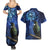 New Zealand Tui Bird Matariki Couples Matching Summer Maxi Dress and Hawaiian Shirt Maori New Year with Galaxy Fern