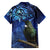 New Zealand Tui Bird Matariki Family Matching Long Sleeve Bodycon Dress and Hawaiian Shirt Maori New Year with Galaxy Fern