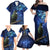 New Zealand Tui Bird Matariki Family Matching Off Shoulder Maxi Dress and Hawaiian Shirt Maori New Year with Galaxy Fern