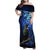 New Zealand Tui Bird Matariki Family Matching Off Shoulder Maxi Dress and Hawaiian Shirt Maori New Year with Galaxy Fern